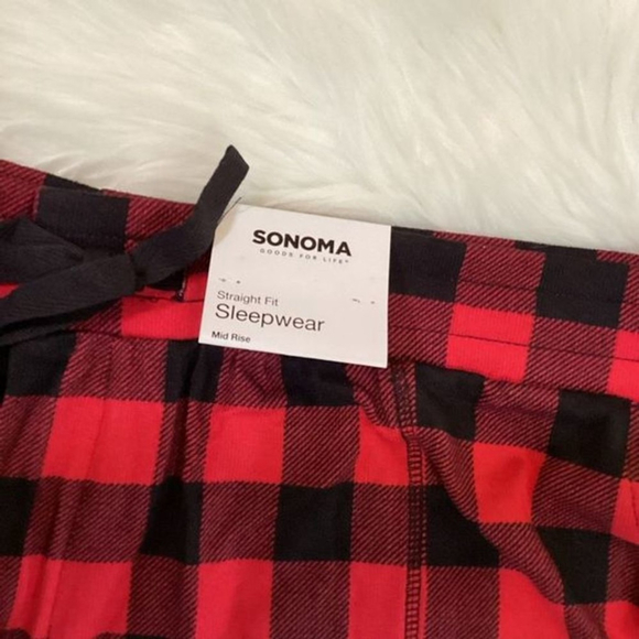 Sonoma sleep shorts Woman's size XL black and red plaid mid rise NWT - Picture 2 of 16